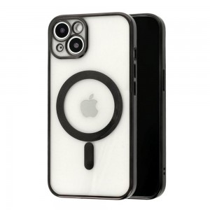 Θήκη Clear Metalic Mag με Προστασία Κάμερας για iPhone 13 (Μαύρο)