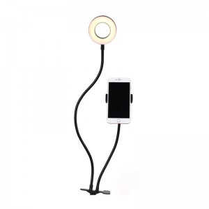 Mini LED Ring Light με Βάση Στήριξης Κινητού για Selfie και Κλιπ (Μαύρο) 
