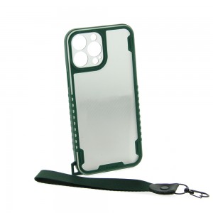 Θήκη Traveler Back Cover με Προστασία Κάμερας και Λουράκι Χειρός για iPhone 13 Pro Max (Πράσινο)