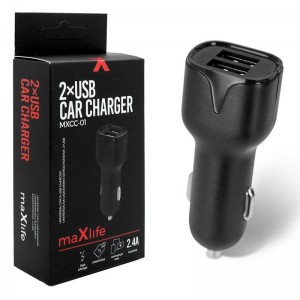 Φορτιστής Αυτοκινήτου Maxlife MXCC-01 2xUSB 2.4A Fast Charge (Μαύρο) 