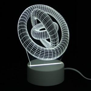 Επιτραπέζιο 3D Φωτιστικό LED σε Σχήμα Rings (Άσπρο)