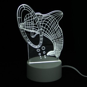 Επιτραπέζιο 3D Φωτιστικό LED σε Σχήμα Dolphin (Άσπρο) 