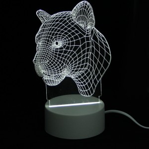Επιτραπέζιο 3D Φωτιστικό LED σε Σχήμα Puma (Άσπρο)