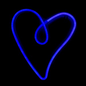 Επιτοίχιο Φωτιστικό Neon-LED σε Σχήμα Καρδιά (Μπλε)
