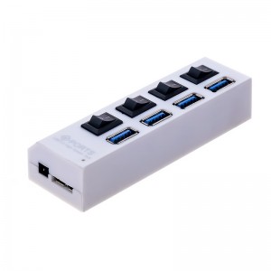 USB Hub QK1-I2 USB 3.0 Hi-Speed / 4xUSB (Άσπρο)
