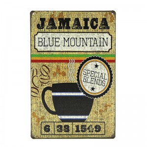 Μεταλλική Διακοσμητική Πινακίδα Τοίχου Jamaica Blue Mountain 20X30