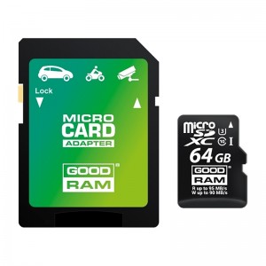 Goodram microSD 64 GB UHS-I U3 with adapter (Μαύρο) 