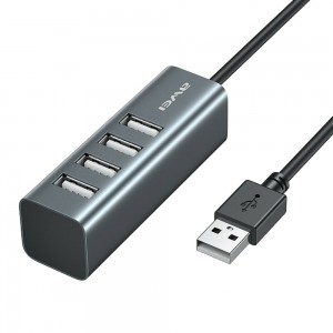 USB Hub Awei CL-122 USB-A σε 4xUSB 2.0 με καλώδιο 0.75m (Μαύρο) 