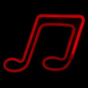 Επιτοίχιο Φωτιστικό Neon-LED σε Σχήμα Μουσική Νότα (Κόκκινο)