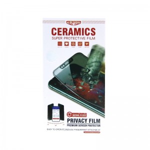 Ceramic Μεμβράνη Προστασίας Full Cover Matte Privacy για iPhone 12 / 12 Pro (Μαύρο)