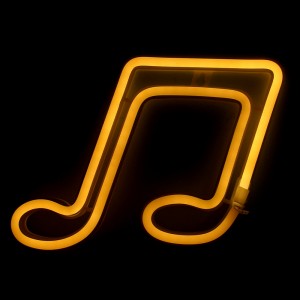 Επιτοίχιο Φωτιστικό Neon-LED σε Σχήμα Μουσική Νότα (Κίτρινο)