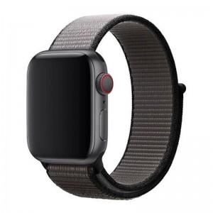 Ανταλλακτικό Λουράκι Nylon με Κούμπωμα Velcro για Apple Watch 38/40mm (Μαύρο-Γκρι)