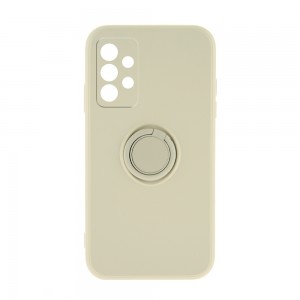 Θήκη Silicone Ring Back Cover με Προστασία Κάμερας για Samsung Galaxy A52 / A52 5G (Off White)