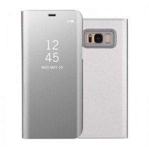 Θήκη MyMobi Clear View Flip Cover για Samsung Galaxy A21s (Ασημί) 