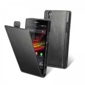 Θήκη Muvit Slim Elegant Flip Cover με Κάθετο Άνοιγμα για Sony Xperia T (Μαύρο)