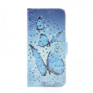 Θήκη Strass Blue Butterflies Flip Cover για Samsung Galaxy A13 5G (Design) 