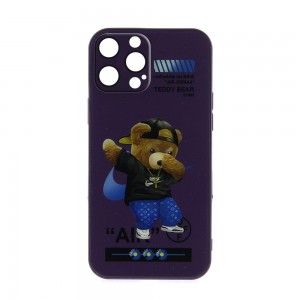 Θήκη Silicone & Glass Dark Purple Back Cover με Προστασία Κάμερας για iPhone 12 Pro (Design)