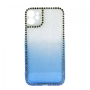 Θήκη Σιλικόνης Diamond Back Cover με Προστασία Κάμερας για iPhone 14 Pro (Διαφανές Μπλέ) 