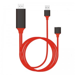 Καλώδιο Earldom ET-W8 USB σε HDMI 1080p HD Plug & Play (Κόκκινο - Μαύρο)