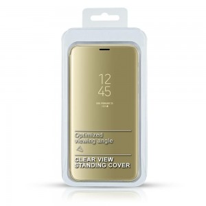 Θήκη MyMobi Clear View Flip Cover για Samsung Galaxy S10 Plus (Χρυσό)
