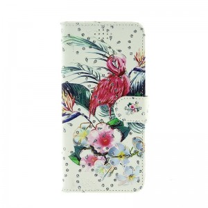 Θήκη Strass Flamingo in the Jungle Flip Cover για Huawei P40 Lite E (Design) 
