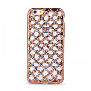 Θήκη MyMobi Σιλικόνης Flower Diamonds Back Cover για iPhone 6/6S (Rose Gold)