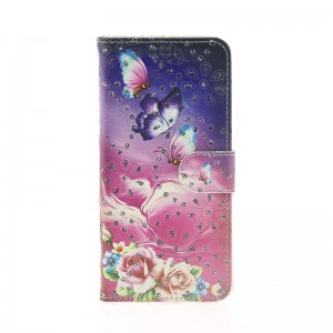 Θήκη Strass Flowers and Butterflies Flip Cover για Samsung Galaxy A72 (Design) 