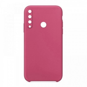 Θήκη OEM Silicone Back Cover με Προστασία Κάμερας για Huawei P40 Lite E / Y7p (Dark Pink)