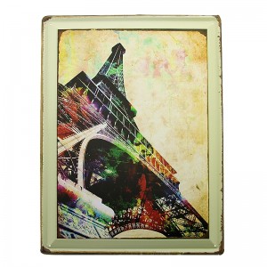 Μεταλλική Διακοσμητική Πινακίδα Τοίχου Eiffel Tower 30X40