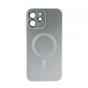 Θήκη Magnetic Matt Back Cover με Προστασία Κάμερας για iPhone 12 (Silver)