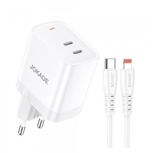 Φορτιστής Jokade JB084 με 2 Θύρες USB-C Fast Charging 30W & Καλώδιο Type C to Lightning