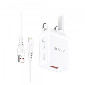 Φορτιστής Jokade JB096 με Καλώδιο USB-A to Lightning 3A UK
