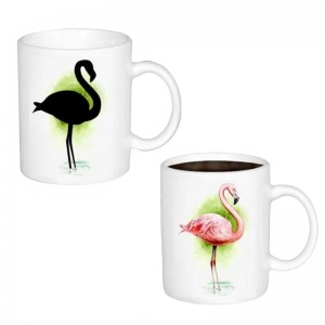 Κούπα με Εναλλαγή Σχεδίων Ανάλογα με την Θερμοκρασία Flamingo (Άσπρο)