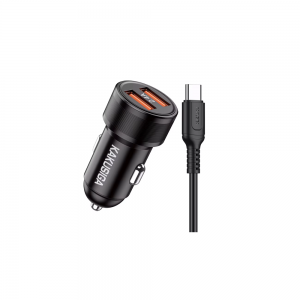 Φορτιστής Αυτοκινήτου Kakusiga KSC-860 2.4A 2xUSB με καλώδιο Type-C (Μαύρο)