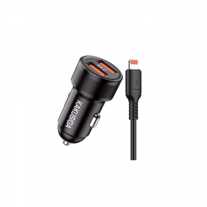 Φορτιστής Αυτοκινήτου Kakusiga KSC-860 2.4A 2xUSB με καλώδιο Lightning (Μαύρο)