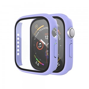 Θήκη Προστασίας με Tempered Glass για Apple Watch 45mm (Λιλά)