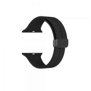 Ανταλλακτικό Λουράκι Σιλικόνης με Μαγνητικό Κούμπωμα για Apple Watch 38/40/41mm (Black)
