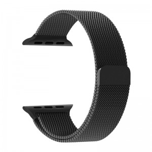 Μεταλλικό Λουράκι Milanese με Μαγνητικό Κούμπωμα για Apple Watch 42/44mm (Μαύρο) 