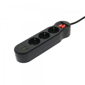 Πολύπριζο QL-1052U 3 Θέσεων με 2 USB-A & 1 USB-C 5M