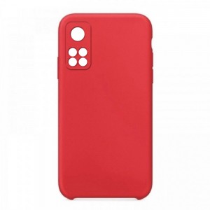 Θήκη OEM Silicone Back Cover με Προστασία Κάμερας για Samsung Galaxy S21 Ultra (Red)