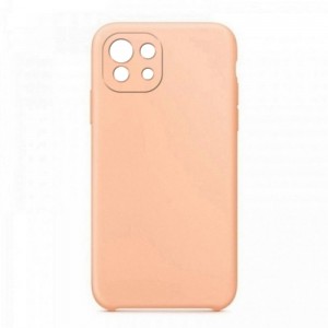 Θήκη OEM Silicone Back Cover με Προστασία Κάμερας για Xiaomi Mi 11 Lite (Pale Pink) 