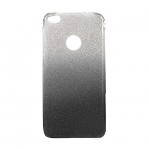 Θήκη MyMobi Back Cover Σιλικόνη Shining Case Badge Hole για iPhone X  (Ασημί-Μαύρο)