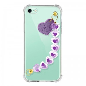 Θήκη Σιλικόνης Heart Chain Back Cover για iPhone 7/8 (Μωβ)