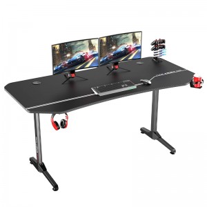 Gaming Desk NE-1675 With Headphone hook & Cup holder 159x75x75cm (Black) 