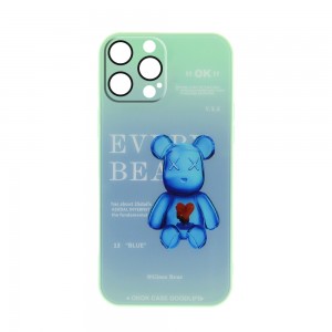 Θήκη Silicone & Glass Pale Blue Back Cover με Προστασία Κάμερας για iPhone 11 Pro (Design)