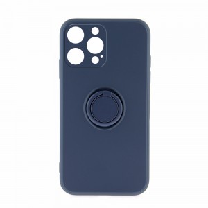 Θήκη Silicone Ring Back Cover με Προστασία Κάμερας για iPhone 14 Pro Max (Blueberry)