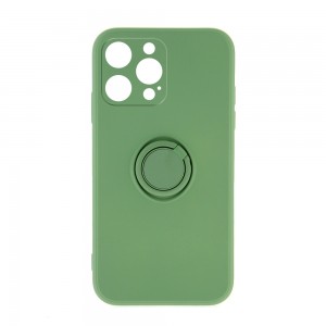 Θήκη Silicone Ring Back Cover με Προστασία Κάμερας για iPhone 14 Pro (Matcha Green)