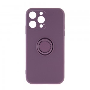 Θήκη Silicone Ring Back Cover με Προστασία Κάμερας για iPhone 11 Pro Max (Μωβ)