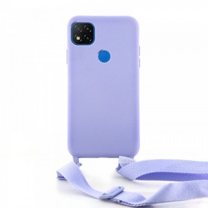 Θήκη OEM Σιλικόνης Matte Back Cover με Λουράκι για Xiaomi Redmi 9C (Lilac Purple)