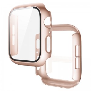 Θήκη Προστασίας με Tempered Glass για Apple Watch 45mm (Rose Gold)